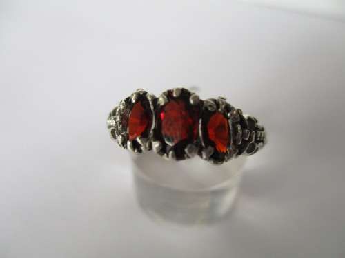 925 Sterling Silver  and genuine Garnets Ring