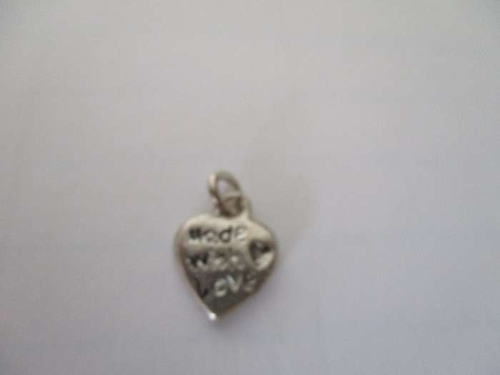 Sterling Silver `` Made with Love ` Charm