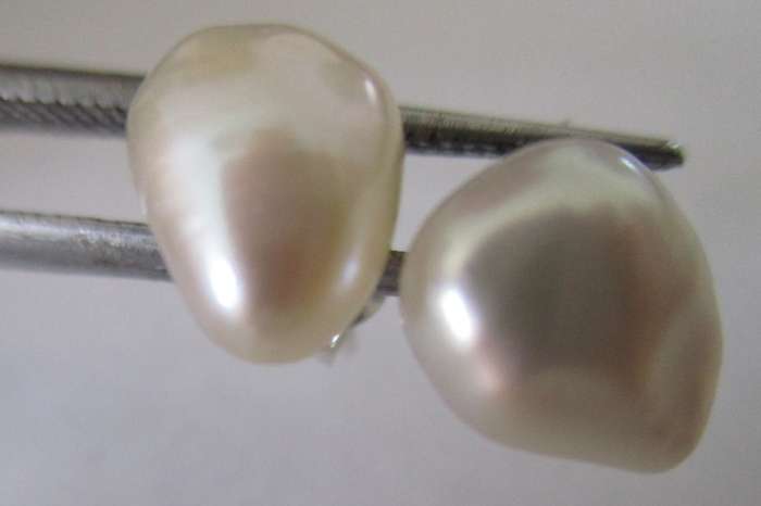 925 Sterling Silver and Big Fresh water Pearls Earrings