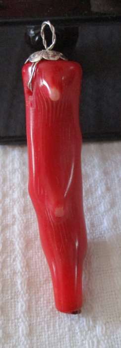 Sterling Silver and Coral Pendant