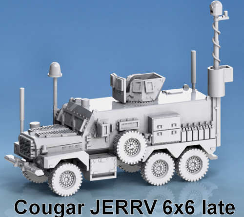 1:87 Scale - Cougar 6x6 Jerrv Extended, Dome Extended, Turret Open No Gun