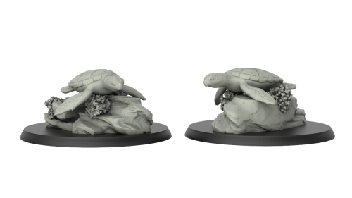 1:72 Scale - Sea Turtle and Rock