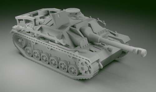 1:72 Scale - Stug IIIG - Mid - Saukopf - Rails - MG Shield - Railing