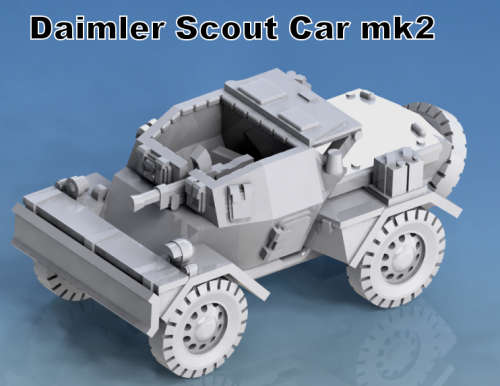 1:72 Scale - Daimler Scout Car - Mk2 Dingo - Open Gun Slot - Open