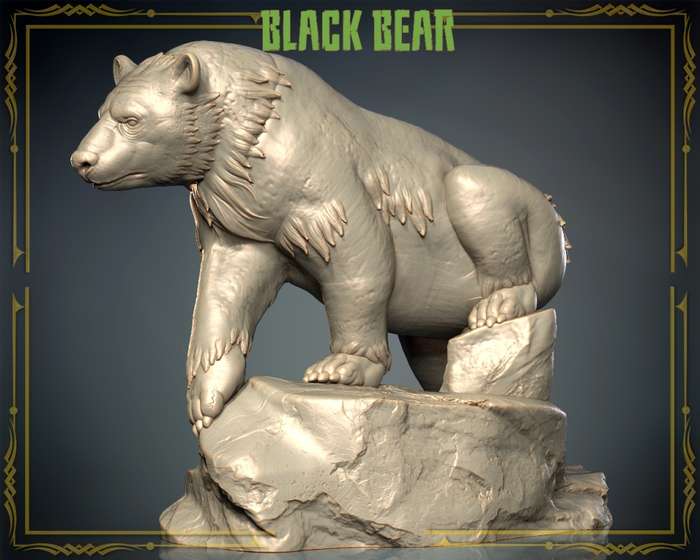 Animals Set 3 - 1:87 Scale - Black Bear (2 Pack)