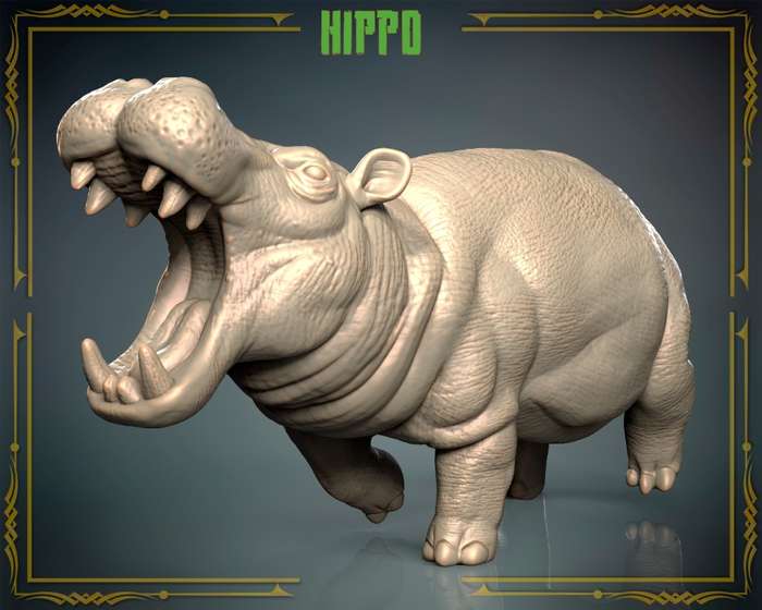Animals Set 3 - 1:72 Scale - Hippo (2 Pack)