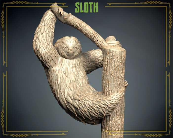 Animals Set 3 - 1:87 Scale - Sloth (10 Pack)