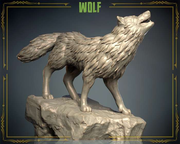 Animals Set 3 - 1:72 Scale - Wolf (5 Pack)