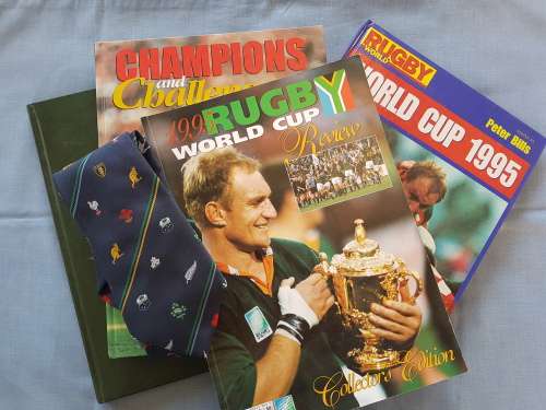 1995 Rugby World Cup - Rugby Books + Rugby Tie ( Selling as Lot )