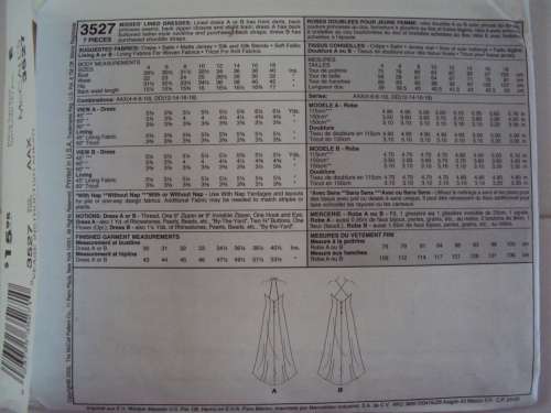 McCalls Evening dress Size 4-10 (part cut sewing pattern)
