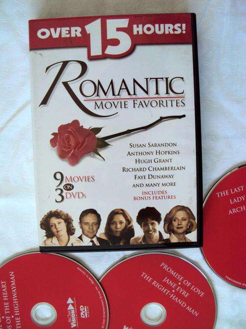 9 x Romantic Movie Favourites (vintage movies) (3xdvds)