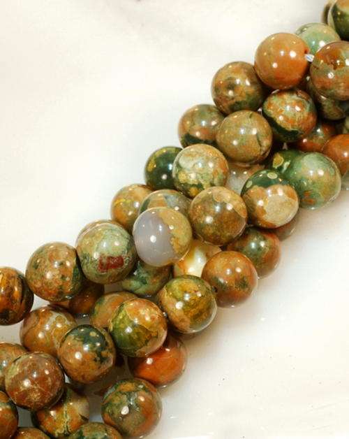 MARYKAY - LOVELY NATURAL RYOLITE/RHYOLITE GEMSTONE BEADS - IDEAL FOR CRAFTS/BEADING 8