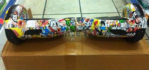 Exclusive sticker bomb design 6.5inch hoverboard Remote+Bluetooth+led lights