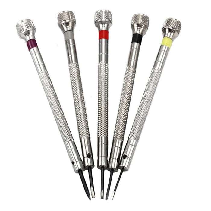 Precision Watchmaker Screwdriver Set Flat Blade - 5 Pcs