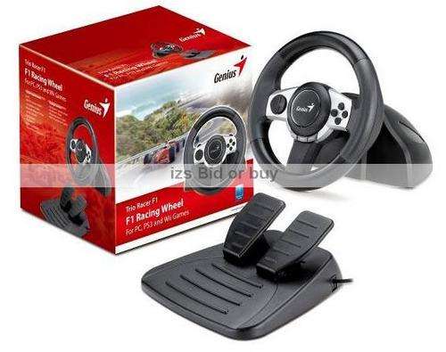 Genius F1 Racing Wheel for PC, PS3 & Wii Games ***WOW***