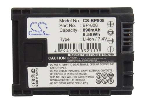 CS-BP808     CANON VIXIA HF G20      Camera Battery