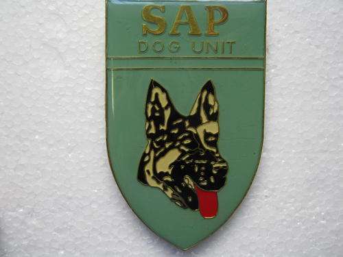 S.A.P. DOG UNIT RIGHT SHOULDER FLASH (LIGHT GREEN) WITH PINS AND CAPS