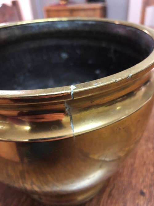 Solid brass planter