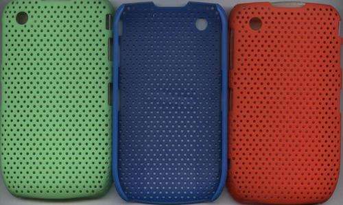Blackberry Curve 8520 'Pin Holed' Hard Cover Case - Red