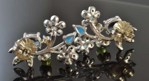 STUNNING REAL LONDON BLUE TOPAZ SAPPHIRE PERIDOT, TSAVORITE GARNET & APATITE 925 SILVER EARRINGS