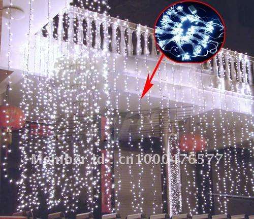 HUGE 6m x 3m WHITE LED FAIRY CURTAIN LIGHTS WATERPROOF 8 FUNCTION CONTROLLER BOX - HOME or FUNCTIONS