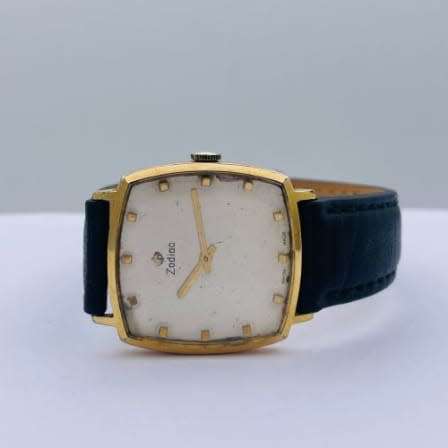 VINTAGE ART DECO MENS ZODIAC GOLD PLATED MECHANICAL WATCH IN EXCELLENT WORKING CONDITION