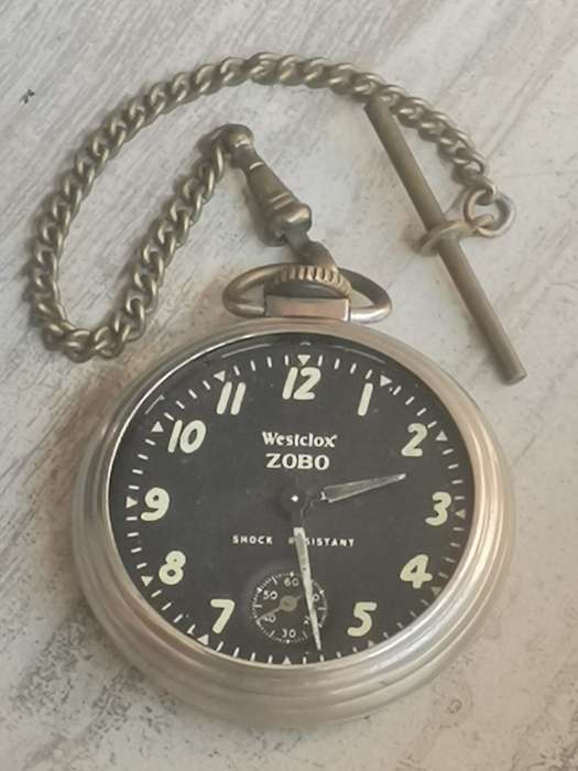 VINTAGE WESTCLOX ZOBO POCKET WATCH WITH SUB-SECONDS MADE IN CANADA IN EXCELLENT WORKING CONDITION