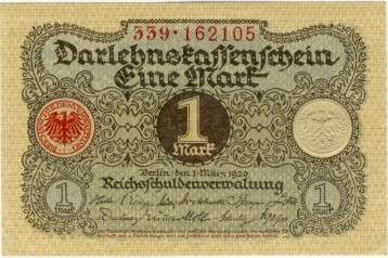 Germany - 1 Mark , 1920, One Mark Note, p58