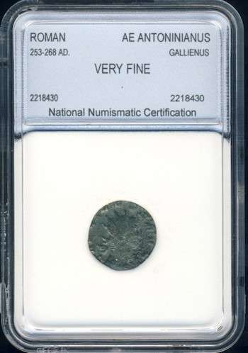 Gallienus , 253 - 268 AD, Graded VF, Rome, Roman, AE Antoninnianus