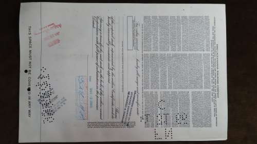 Erie Lackawanna Railroad Company, Stock Certificate, 1965, 5 Shares