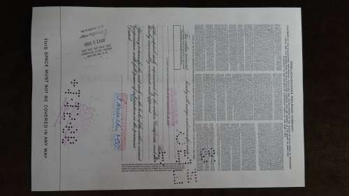 Erie Lackawanna Railroad Company, Stock Certificate, 1966,100 Shares