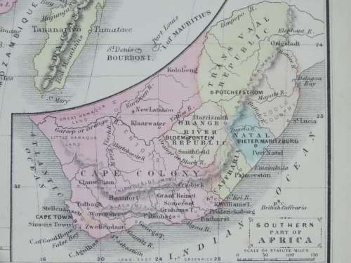 1855 Map of Africa, Excellent Condition, Original Cornell Antique Map