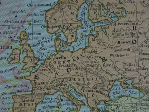 1888 Chart of The World, Excellent condition, Original Cram Map