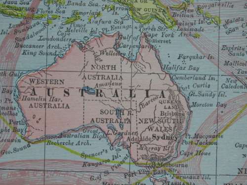 1888 Chart of The World, Excellent condition, Original Cram Map