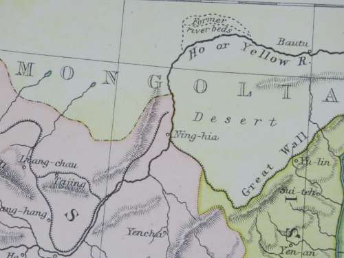 1892 Map of China, Excellent condition, Original Chambers Map