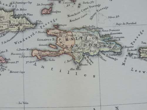 1892 Map of West India Islands, Excellent condition, Original Chambers Map