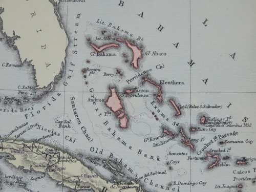 1892 Map of West India Islands, Excellent condition, Original Chambers Map