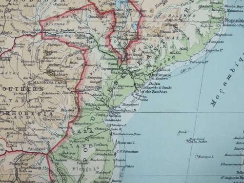 1922 Map of Central and Southern Africa - Excellent Condition, Original Bartholomew Map