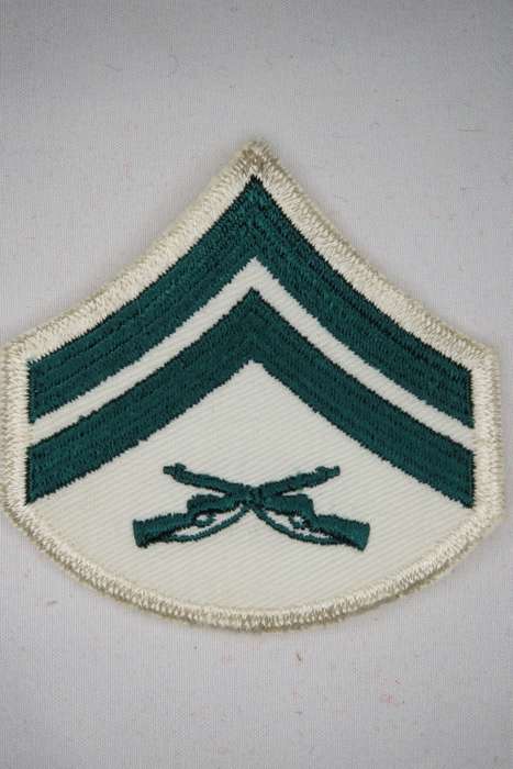 United States Marine Corps CORPORAL Rank Insignia Patch E4 White