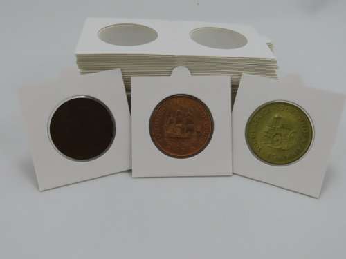 32.5 mm Self Adhesive Coin Holders, 20 x Hartberger Coin Flips, No PVC