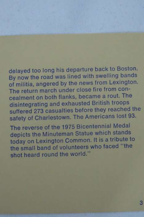 American Revolution Bicentennial First Day Cover 1975 with Paul Revere Medal
