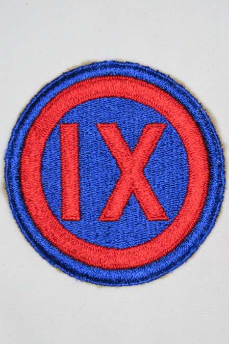 Vintage United States Army 9th Corps Insignia Patch, IX Corps WWII Era Patch