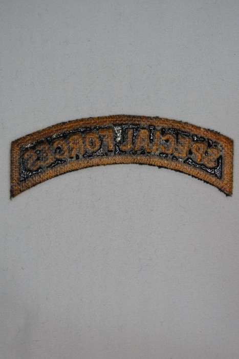 United States Army Special Forces Tab Insignia Patch Gold on Black