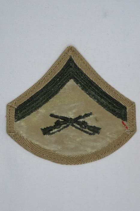 United States Marine Corps LANCE CORPORAL Rank Insignia Patch E3 , Size 2 Desert Tan