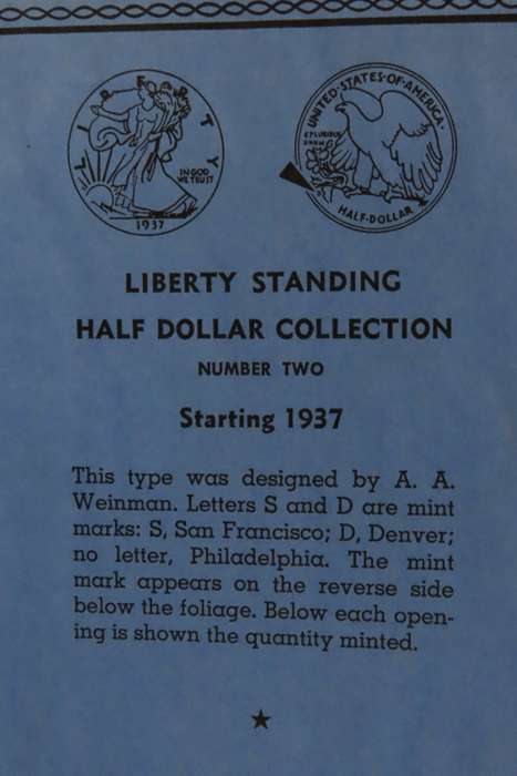 Collector`s Folder for Walking Liberty Half Dollars 1937 - 1947, Book Two