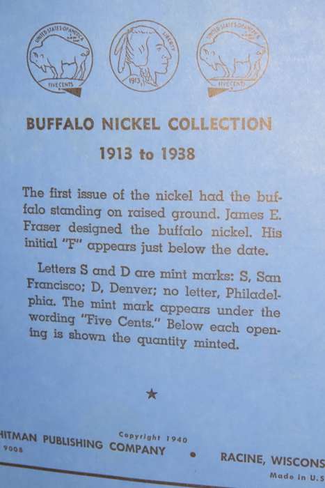 Collector`s Folder for Buffalo Nickel Collection 1913 to 1938
