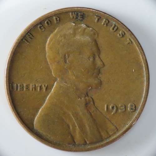 USA , 1938 Lincoln Cent, Wheat Penny , Philadelphia Mint