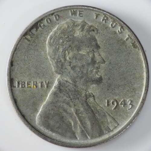 USA , 1943 Steel Lincoln Cent, Wheat Penny , Philadelphia Mint , WWII
