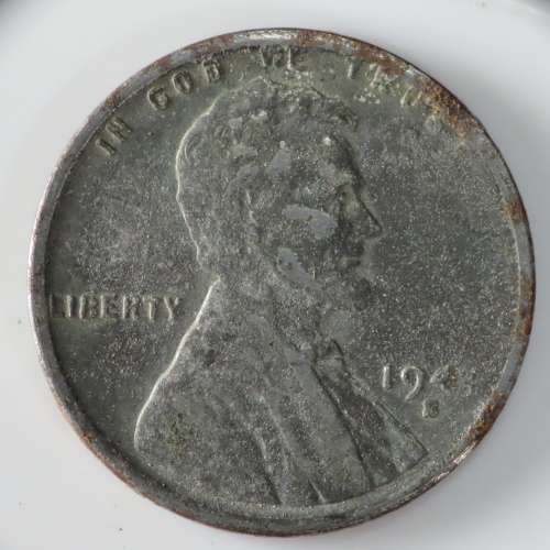 USA , 1943 S Steel Lincoln Cent, Wheat Penny , San Francisco Mint , WWII