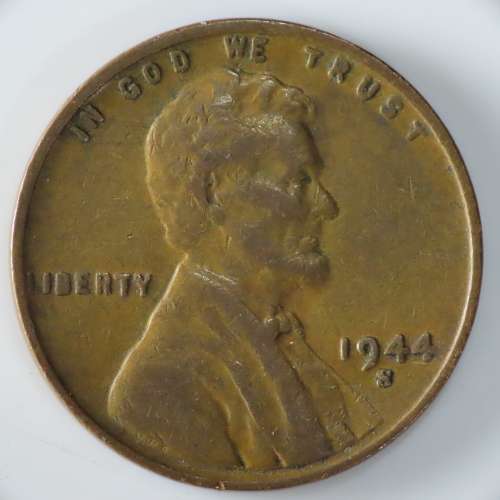 USA , 1944 S Lincoln Cent, Wheat Penny , San Francisco Mint